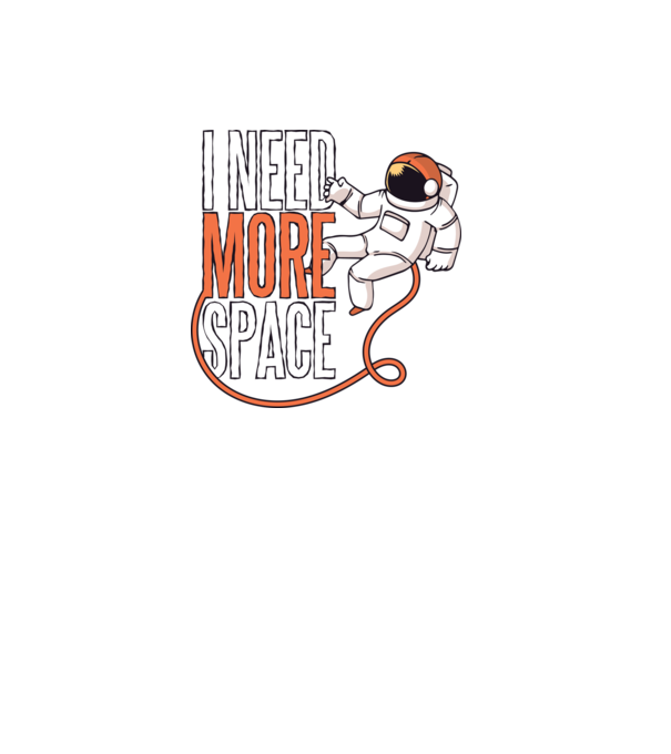 I need more space űrhajós póló minta fekete pólón