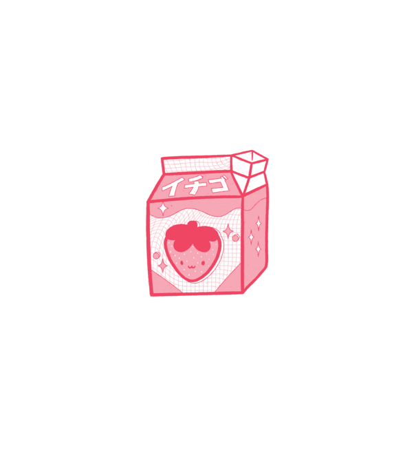 Strawberry Milk minta szürke pólón