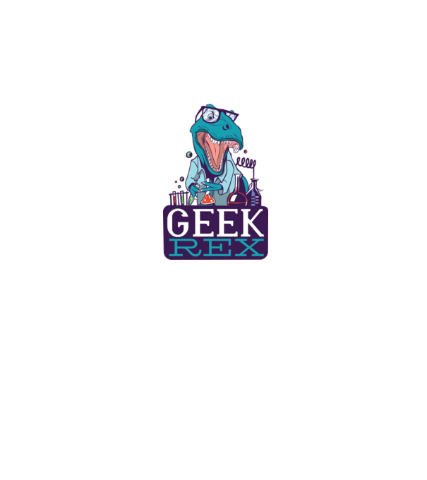 Geek Rex Dinoszaurusz póló minta sötétkék pólón