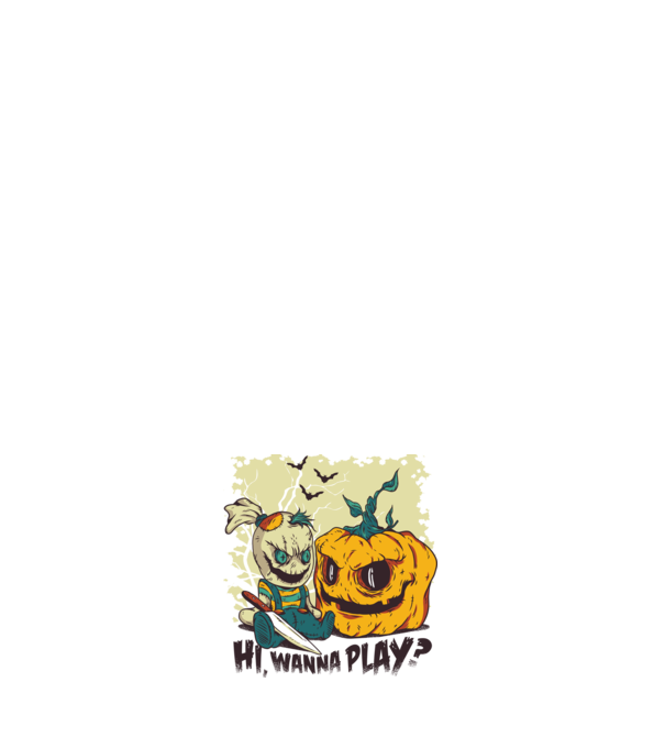 Akarsz játszani? Halloween minta világoskék pólón