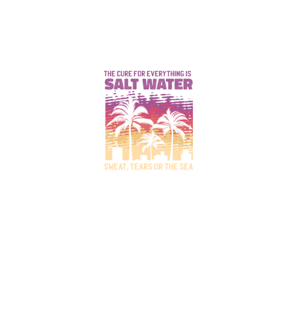 Retro Sunset - A sós víz a gyógyír mindenre minta sötétkék pólón
