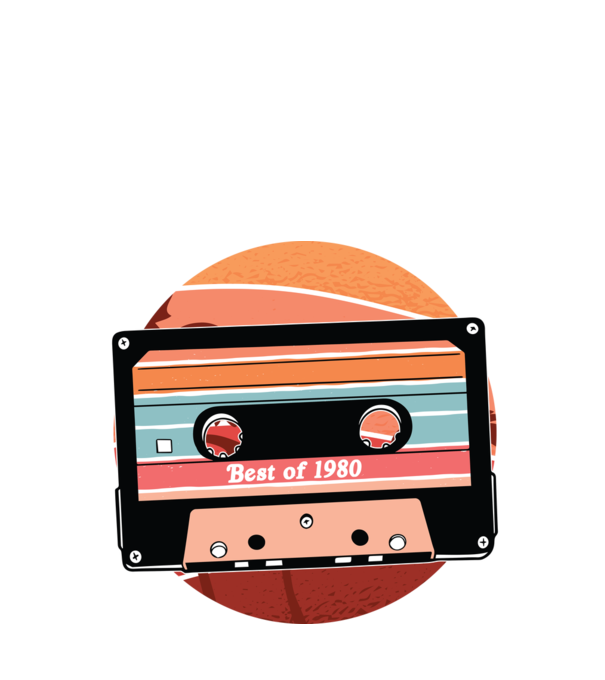Best of 1980 retro Kazetta Születésnapra minta fehér pólón