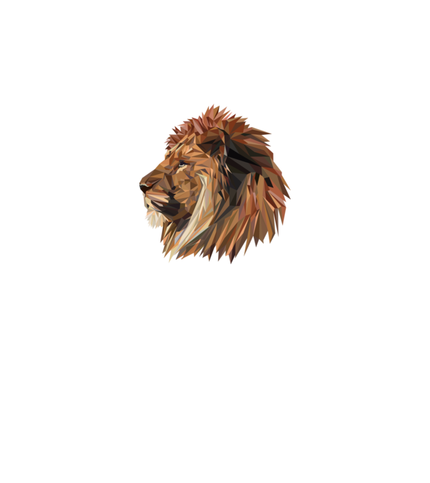 lion polygon minta szürke pólón