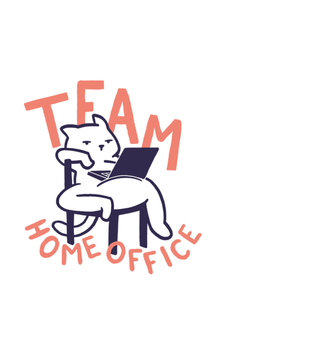 Team Home Office minta világoskék pólón