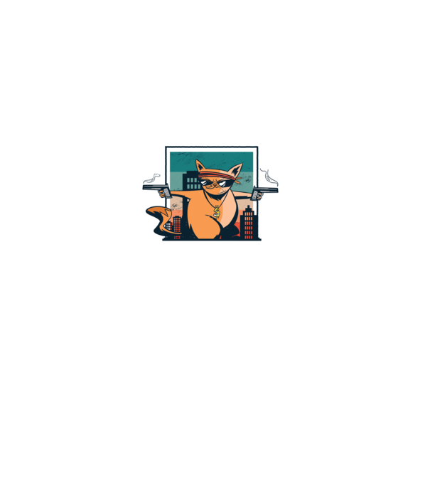 Pew Pew Madafakas Cica minta fekete pólón