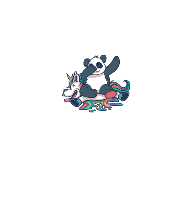 Panda DAB Unikornison minta rózsaszín pólón