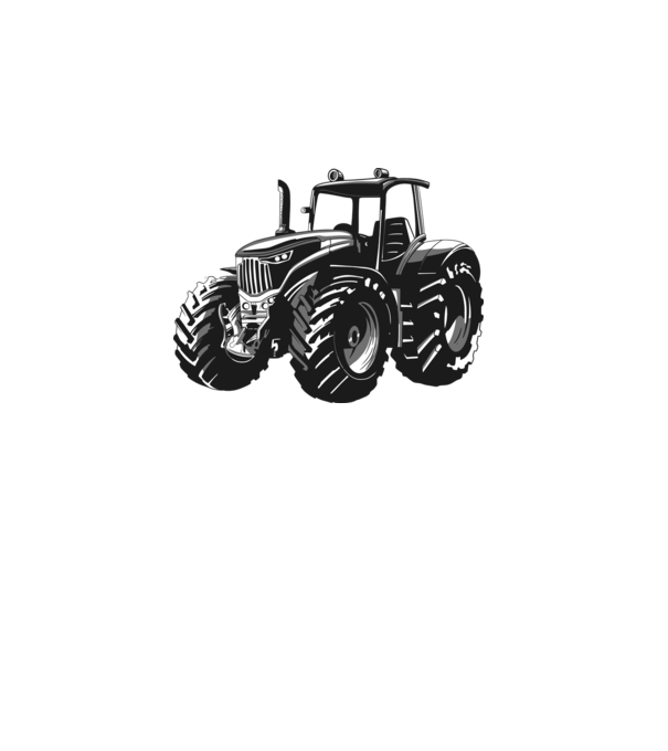 Traktor minta fehér pólón
