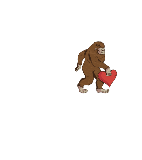 Bigfoot Jeti szívvel minta neonsárga pólón