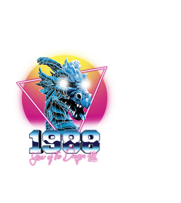 1988 a Sárkány éve - Kínai Horoszkóp minta fehér pólón