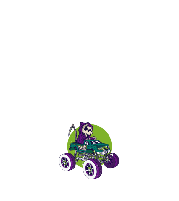 Skull Monster truck minta fehér pólón