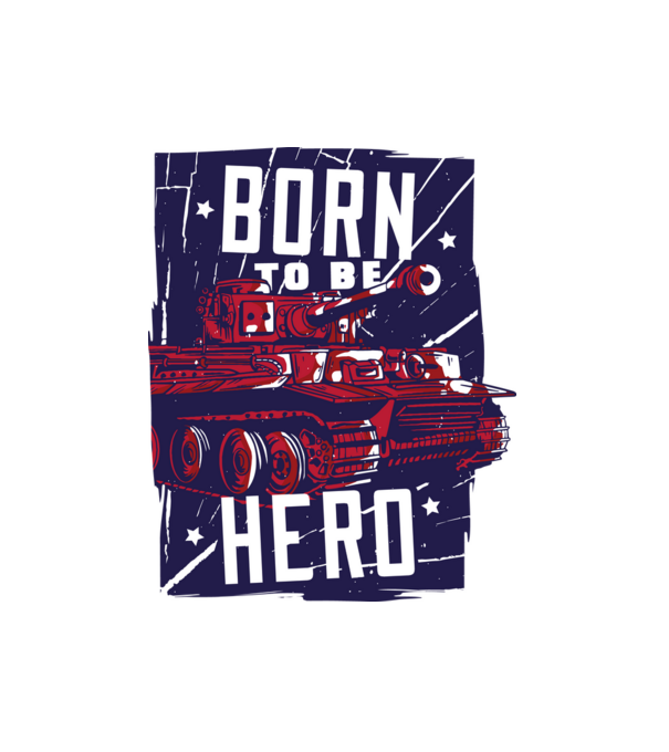 Born To be A Hero Tankos minta fehér pólón