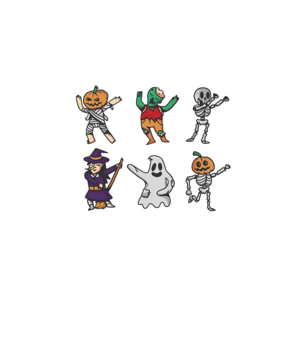 Halloweeni csapat minta fehér pólón