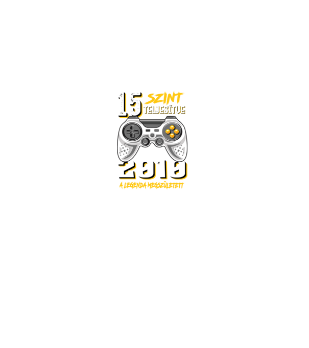 GAMER szint teljesítve 15. 2010 minta fekete pólón