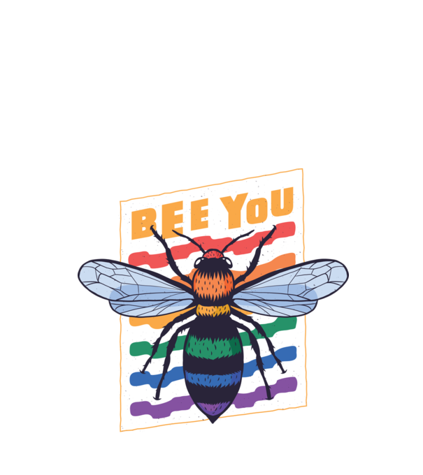 Bee You Pride minta fekete pólón