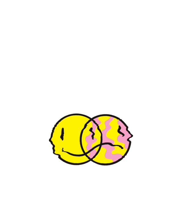 Happy Sad Emoji minta fehér pólón