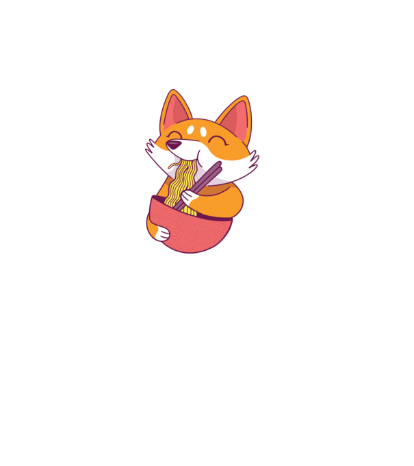 Corgi ramennel minta fekete pólón