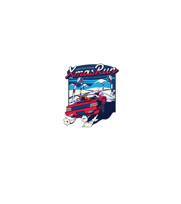 Xmas Outrun Retro Játék Karácsony minta fekete pólón