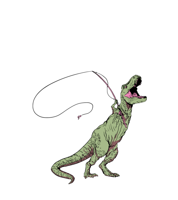 Horgász Trex minta almazöld pólón