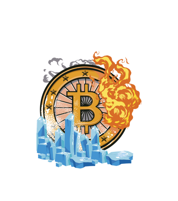 Bitcoin logó minta fehér pólón
