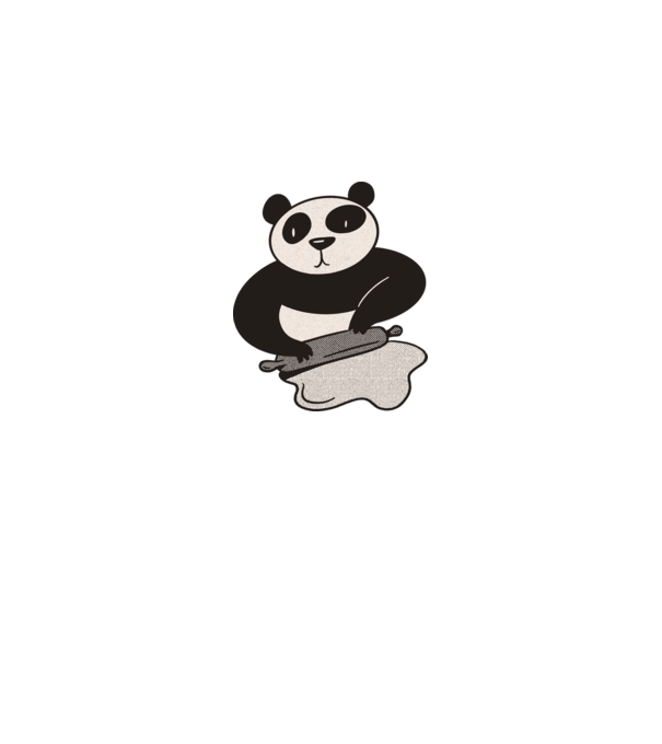 Tészta gyúró panda minta királykék pólón