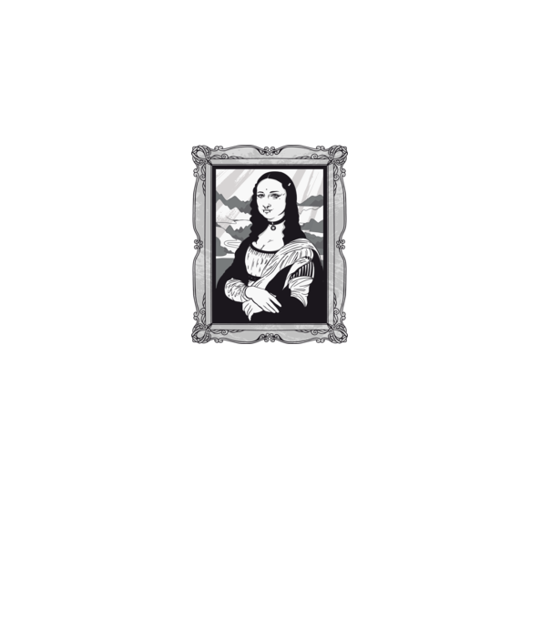 Gótikus Mona Lisa minta fekete pólón