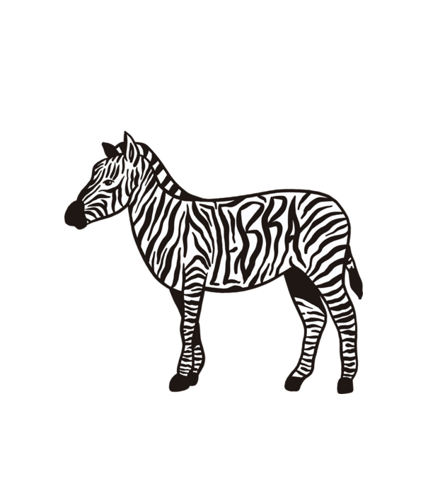 Zebra minta fehér pólón