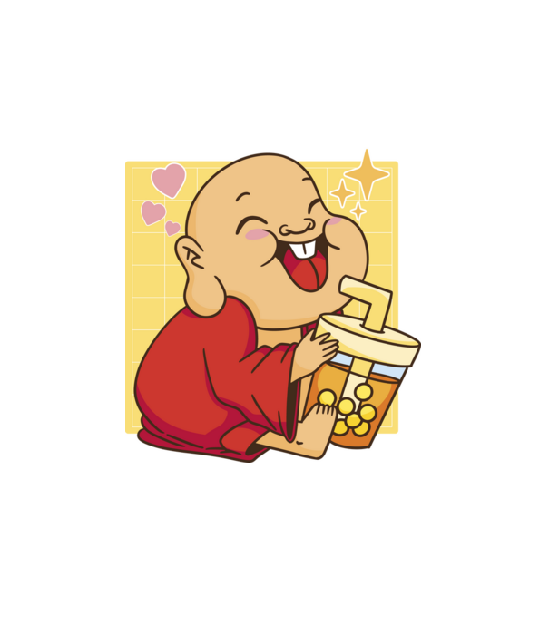 Boba Buddha minta fehér pólón