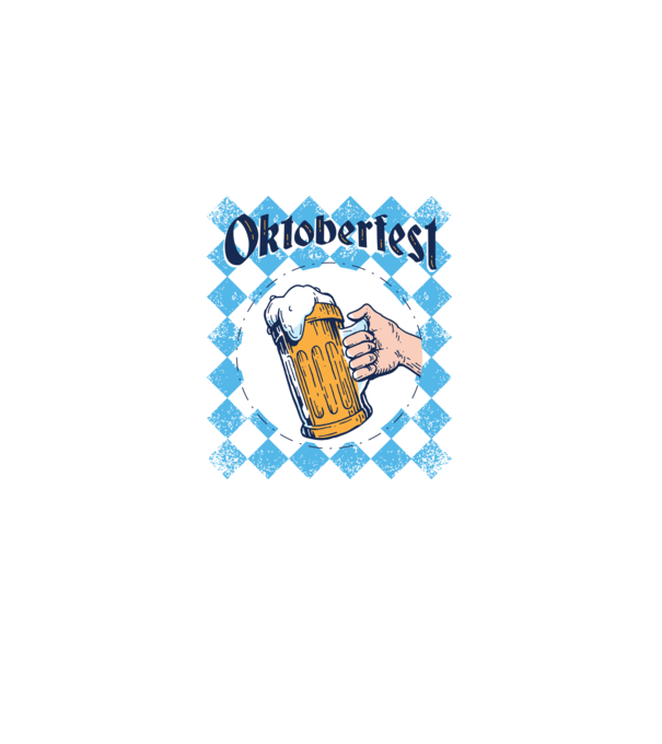 Oktoberfest sörös póló minta királykék pólón