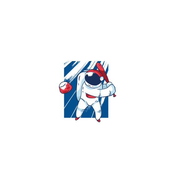 Űrhajós Baseball minta fekete pólón