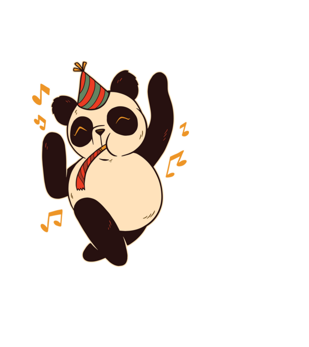 panda party minta fekete pólón