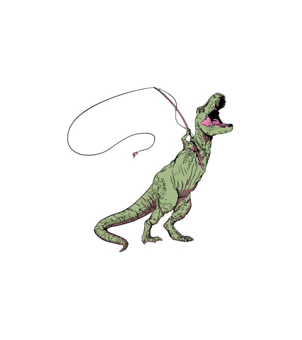 Horgász Trex minta fehér pólón