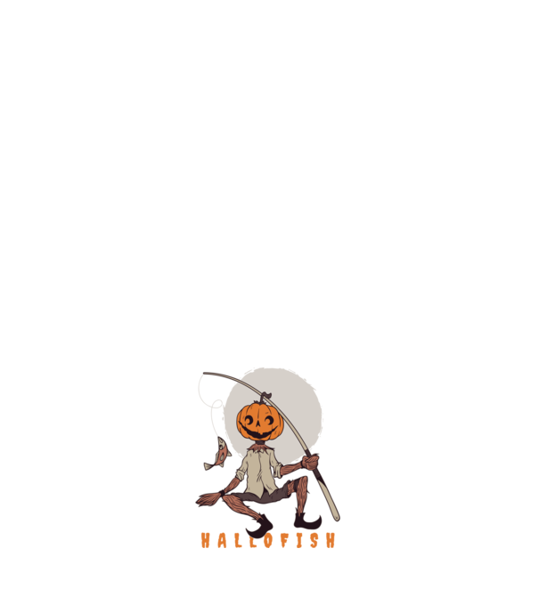 Hallofish - Horgász Halloween minta sötétkék pólón
