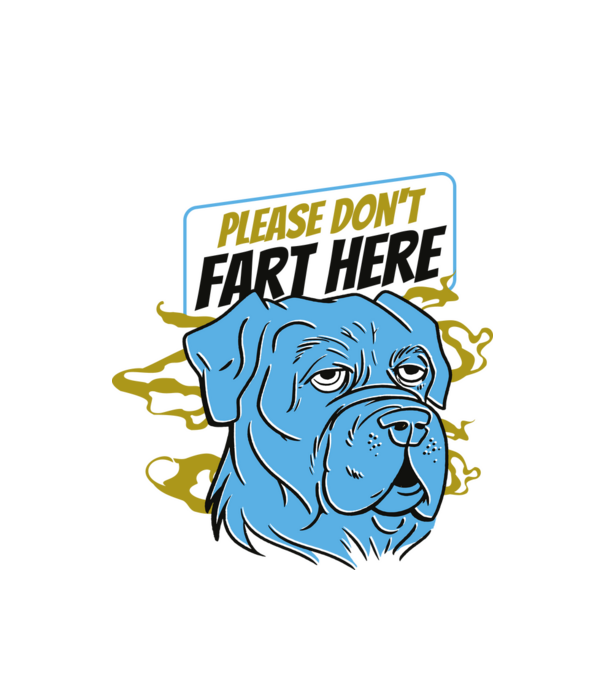 Dont fart dog minta fehér pólón