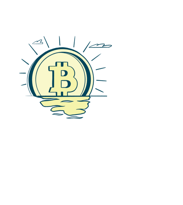 Bitcoin sunrise minta fekete pólón