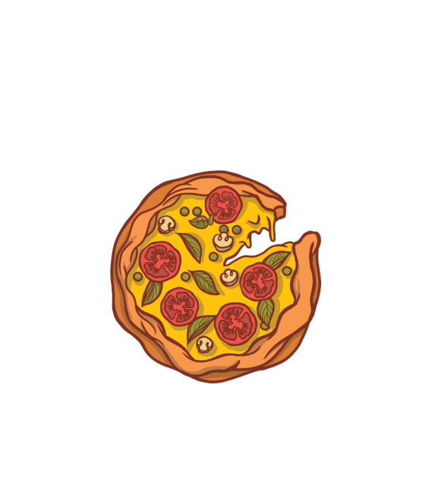 Pizza minta fehér pólón