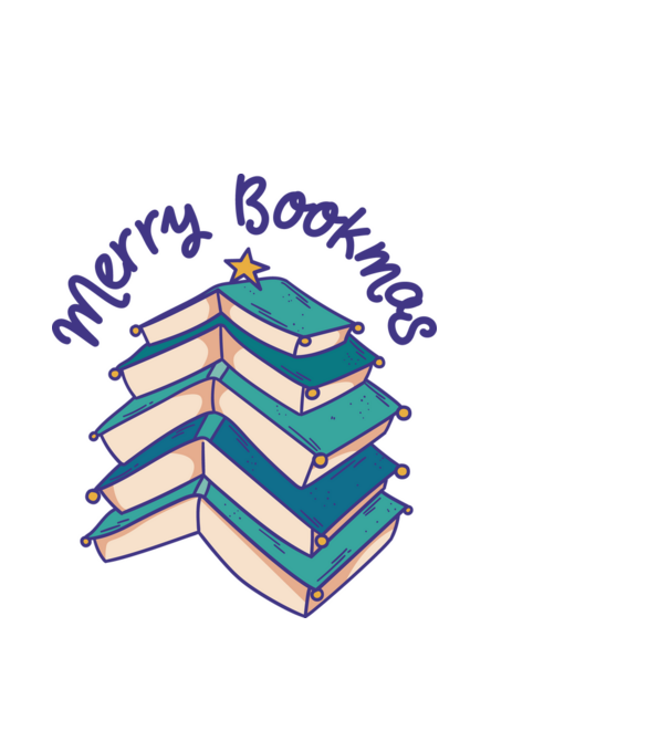 Merry Bookmas Könyves Karácsony minta világoskék pólón