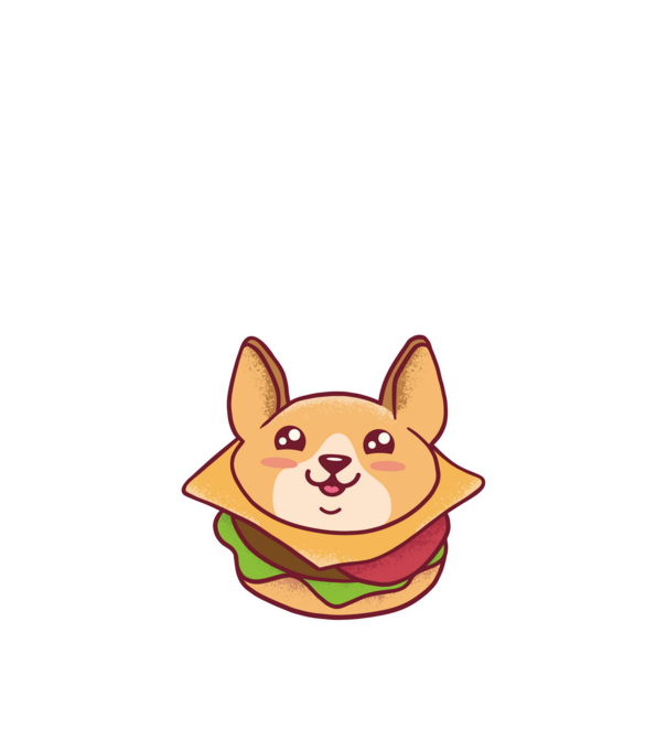 Corgi Burger minta fekete pólón