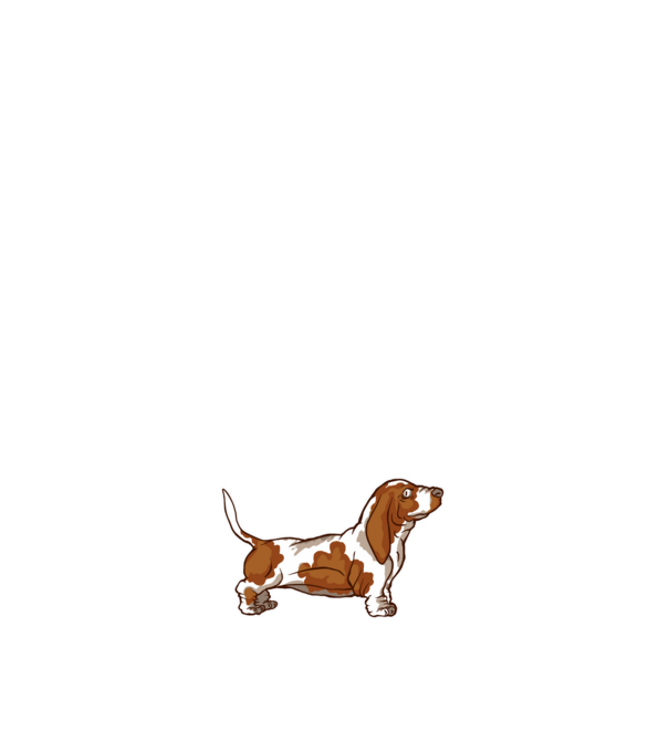 Basset Hound minta világos rózsaszín pólón