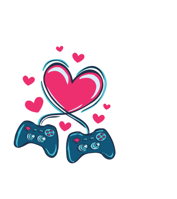 Gamer Szerelem minta világoskék pólón