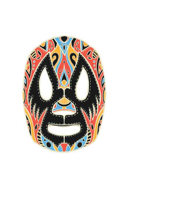 Lucha Maszk minta világoskék pólón