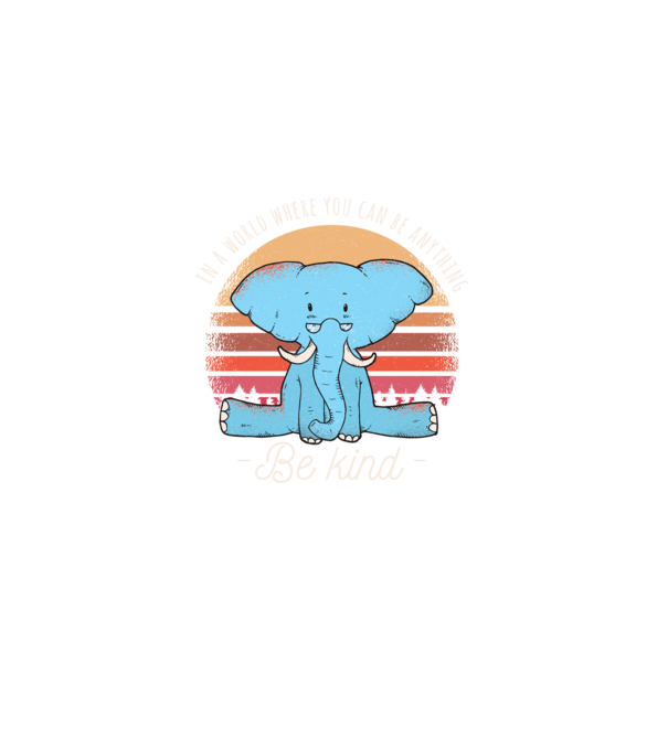 In a world where you can be anything be kind Elefánt póló minta fekete pólón