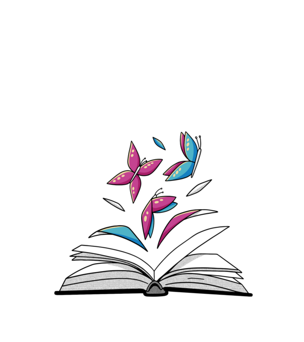 Book Butterflies minta fekete pólón