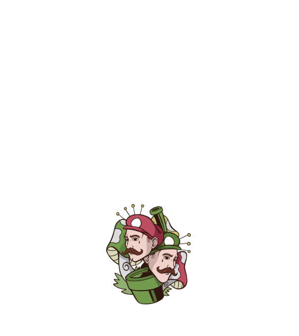 Mario és Luigi minta fehér pólón