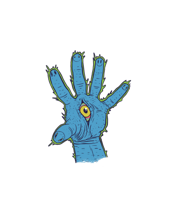Illuminati Trippy Hand minta fehér pólón