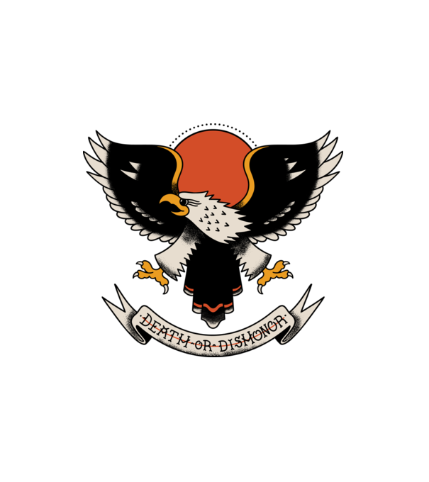 Eagle Tetoválás minta fehér pólón
