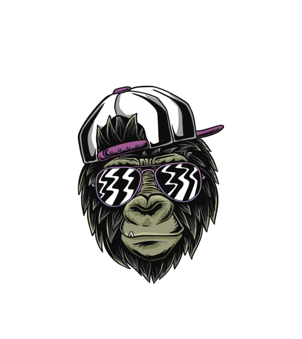Cool Monkey minta fehér pólón