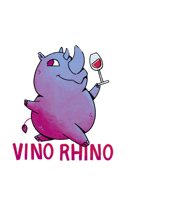 Vino Rhino minta fekete pólón