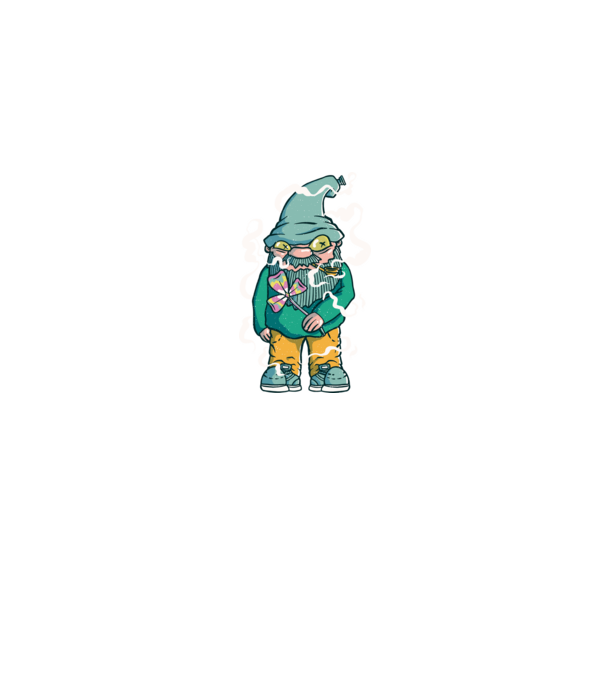 Hippie Gnome minta farmerkék pólón