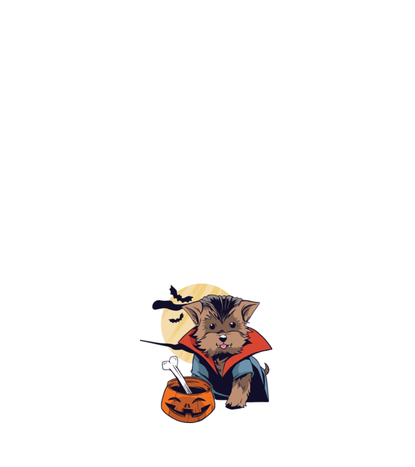 Vámpír Yorkie Halloween minta világoskék pólón