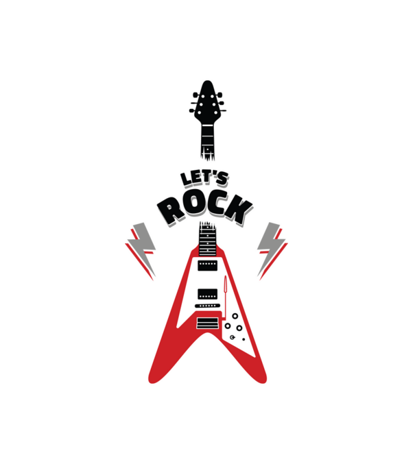 Let's rock minta fehér pólón
